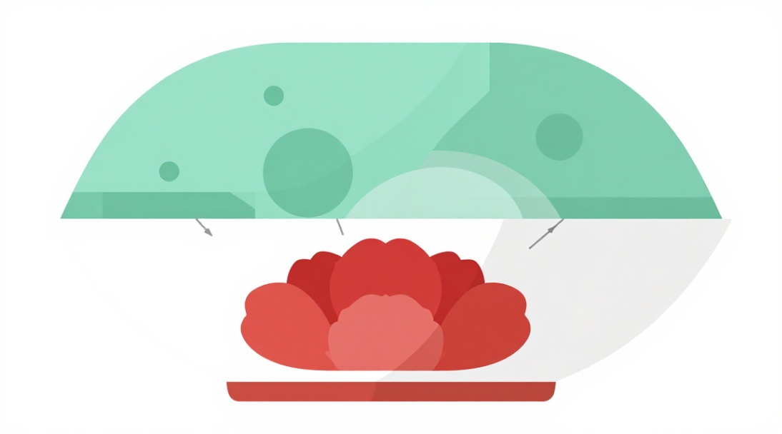 Diagram shows glaze cocktail reaction causing pinholes and blistering on peony design.